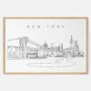 Framed NYC Brooklyn Bridge Art print - Landscape - Main