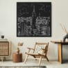 Framed NYC Canvas Wall Art - Square - Lounge Chair - Dark