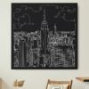 Framed New York Canvas Wall Art - Square - Main - Dark