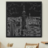 Framed New York Canvas Wall Art - Square - Main - Dark