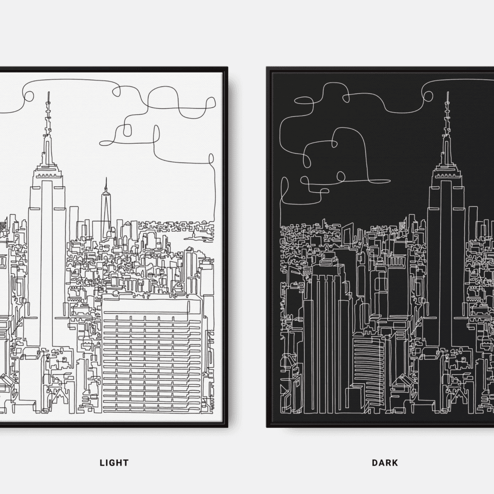 Framed New York City Canvas Wall Art - Square - Color Selection Framed New York City Canvas Wall Art - Square - Color Selection