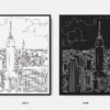 Framed New York City Canvas Wall Art - Square - Color Selection