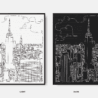 Framed New York City Canvas Wall Art - Square - Color Selection