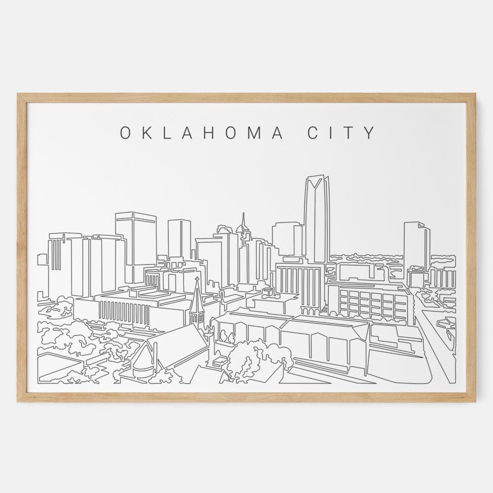 Framed Oklahoma City Art print - Landscape - Main