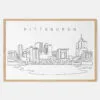 Framed Pittsburgh Skyline Art print - Landscape - Main