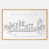 Framed Pittsburgh Skyline Art print - Landscape - Main