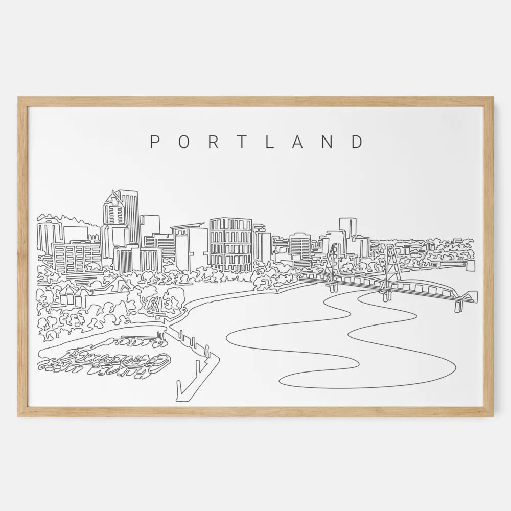 Framed Portland Oregon Art print - Landscape - Main Framed Portland Oregon Art print - Landscape - Main