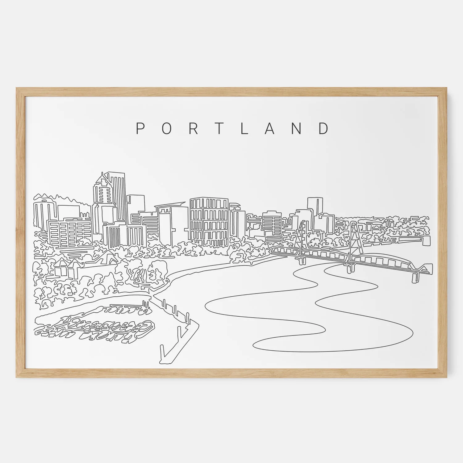 Portland Oregon Skyline Art Print