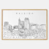 Framed Raleigh NC Art print - Landscape - Main