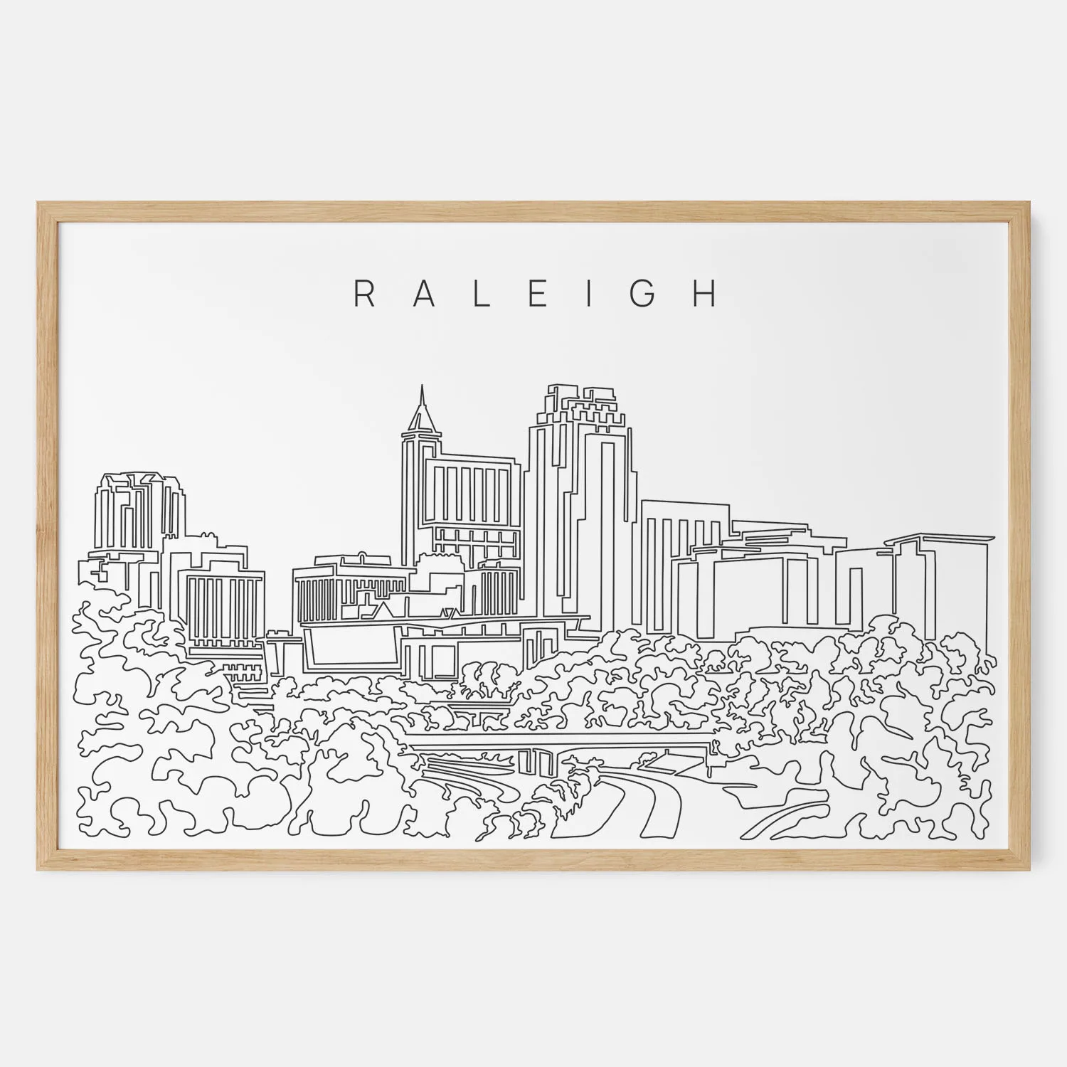 Raleigh NC Skyline Art Print