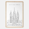 Framed Salt Lake Temple Art print - Portrait - Main