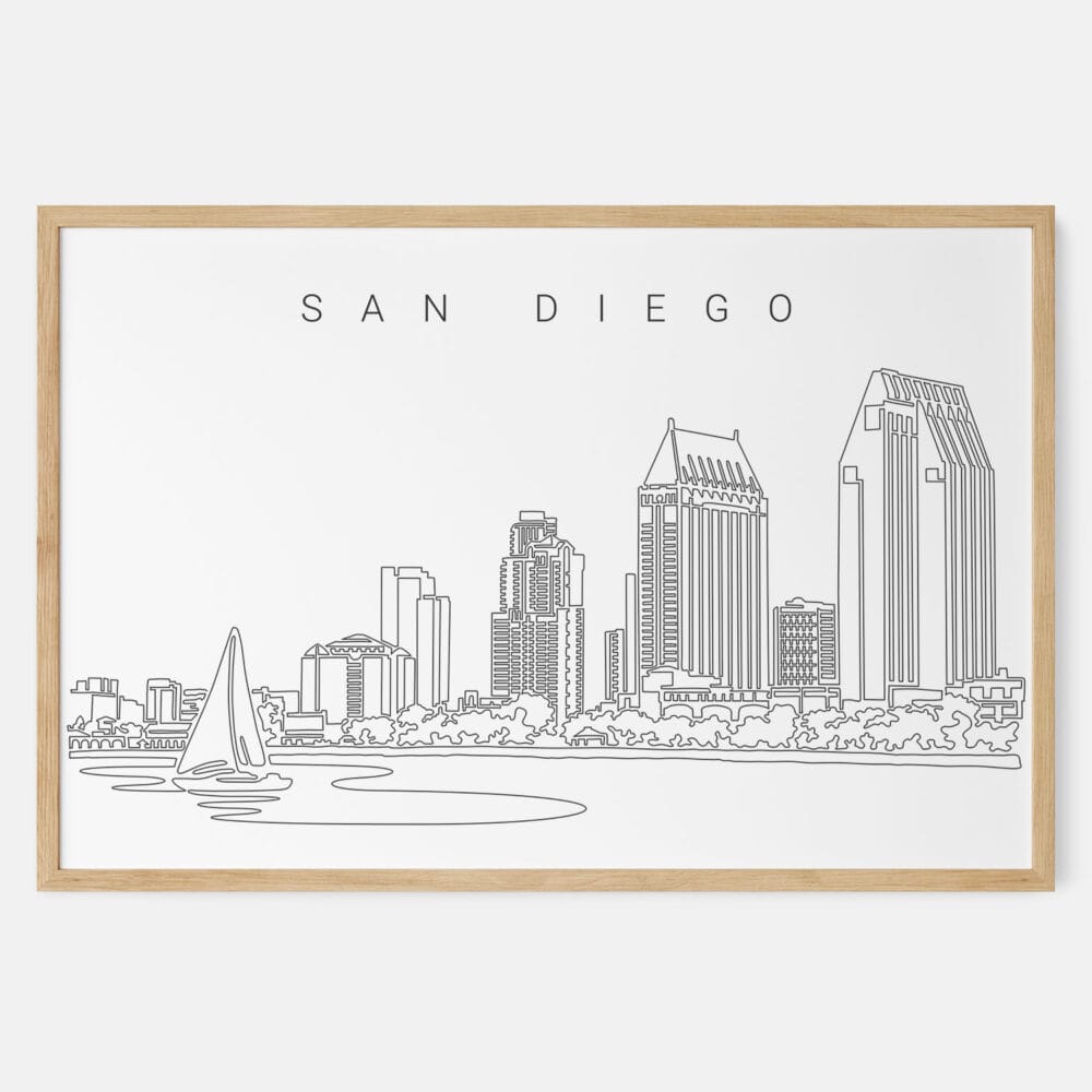 Framed San Diego Art print - Landscape - Main