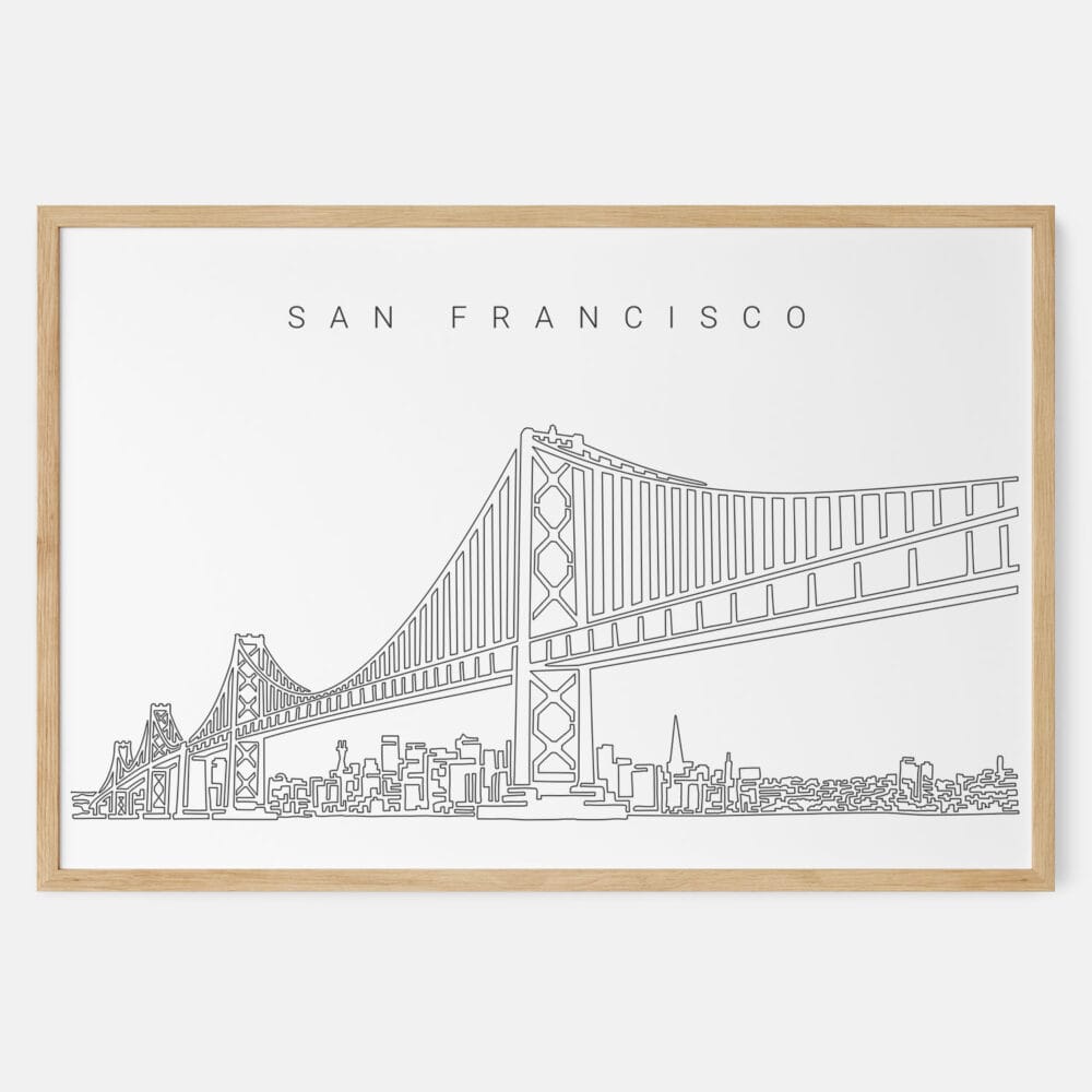Framed San Francisco Oakland Bay Bridge Art print - Landscape - Main