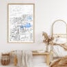 Framed Santorini Greece Wall Art - Bedroom - Portrait