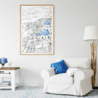 Framed Santorini Greece Wall Art - Reading Nook