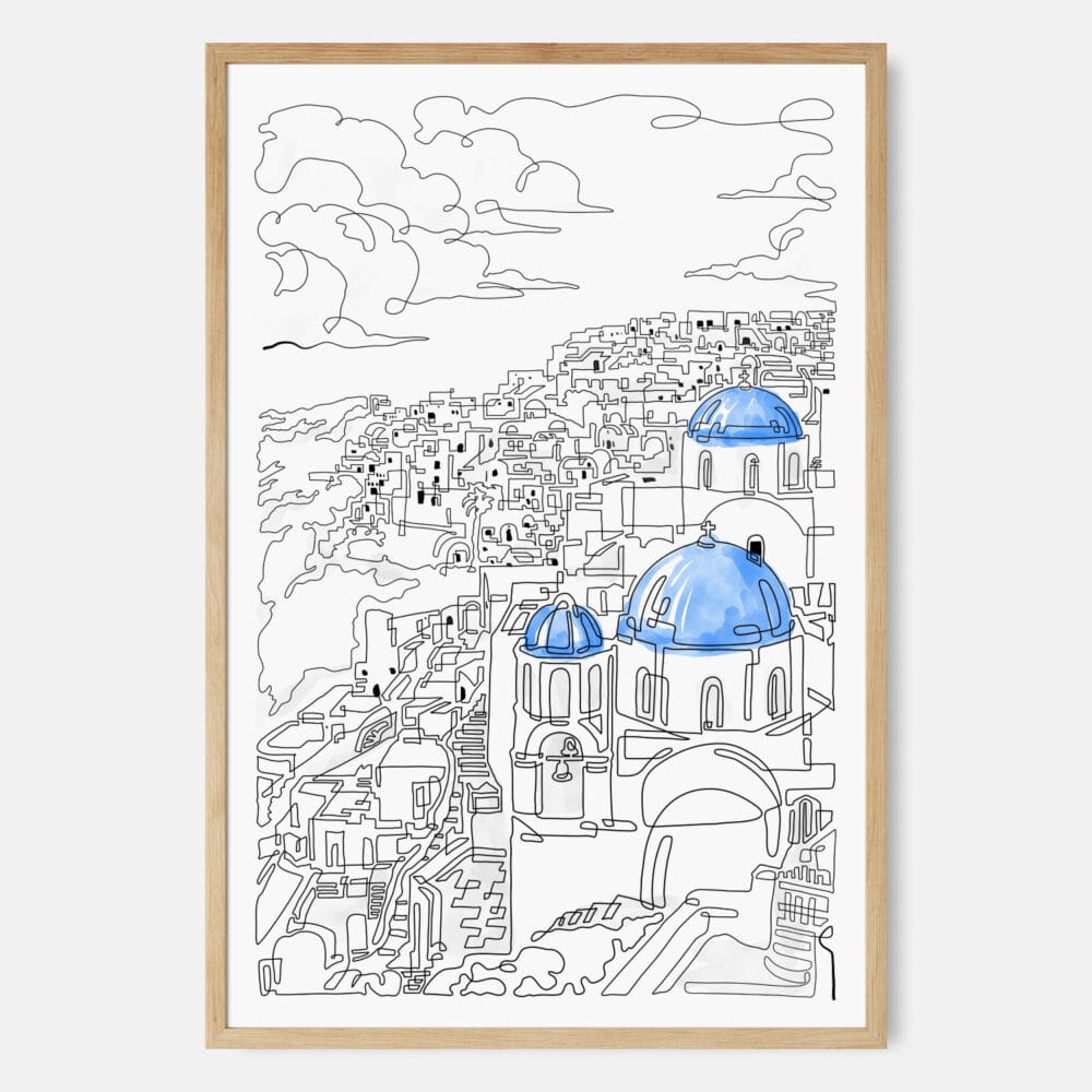 Framed Santorini Wall Art - Main - Portrait