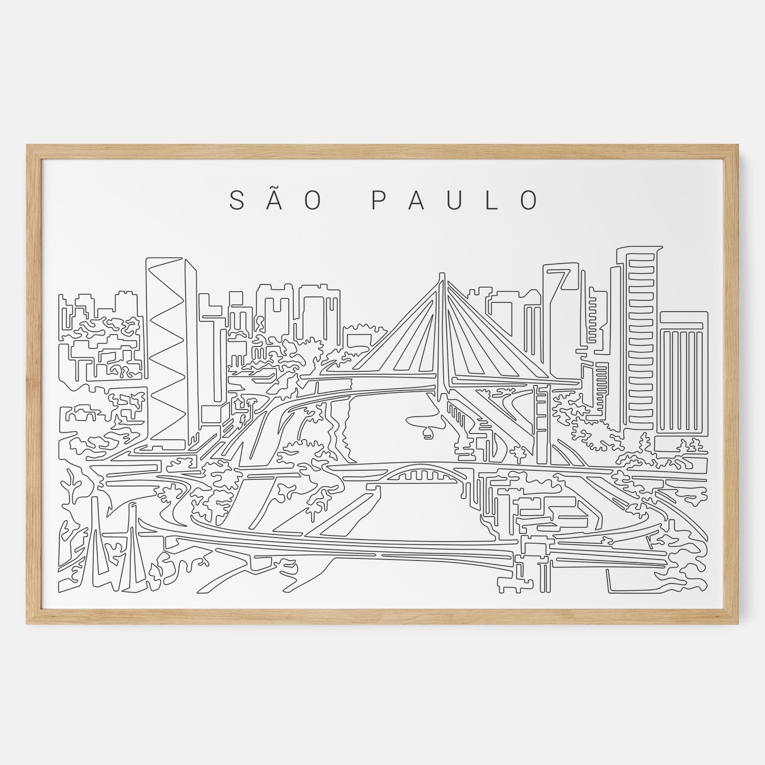 Framed Sao Paulo Art print Landscape Main
