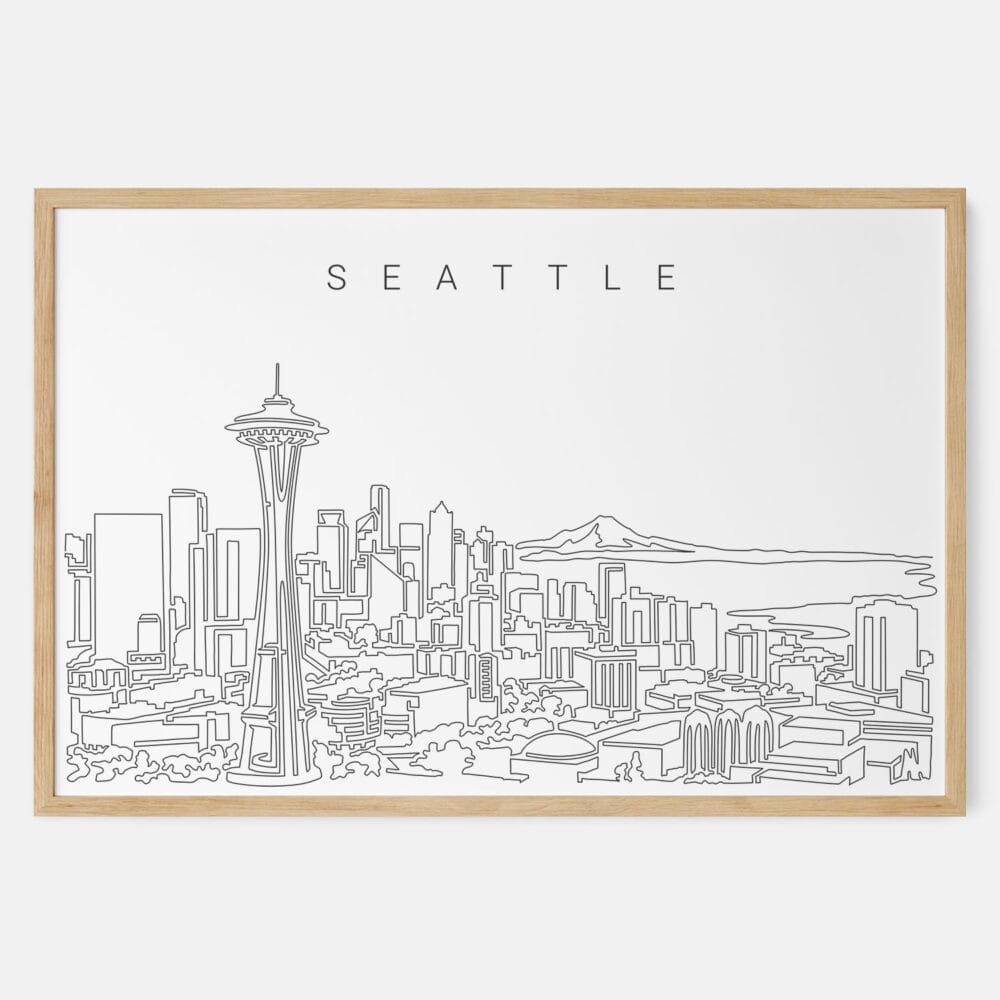 Framed Seattle Art print - Landscape - Main