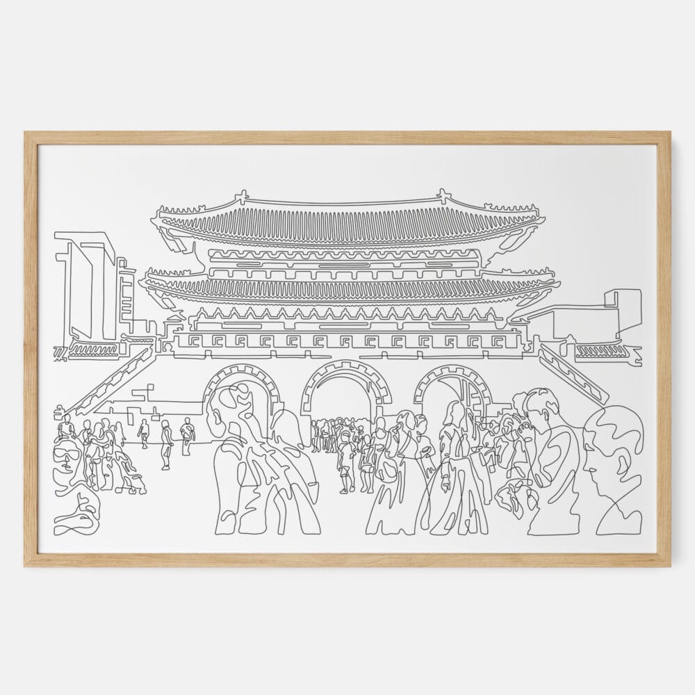 Framed Seoul Gwanghwamun Gate Art print - Landscape - Main