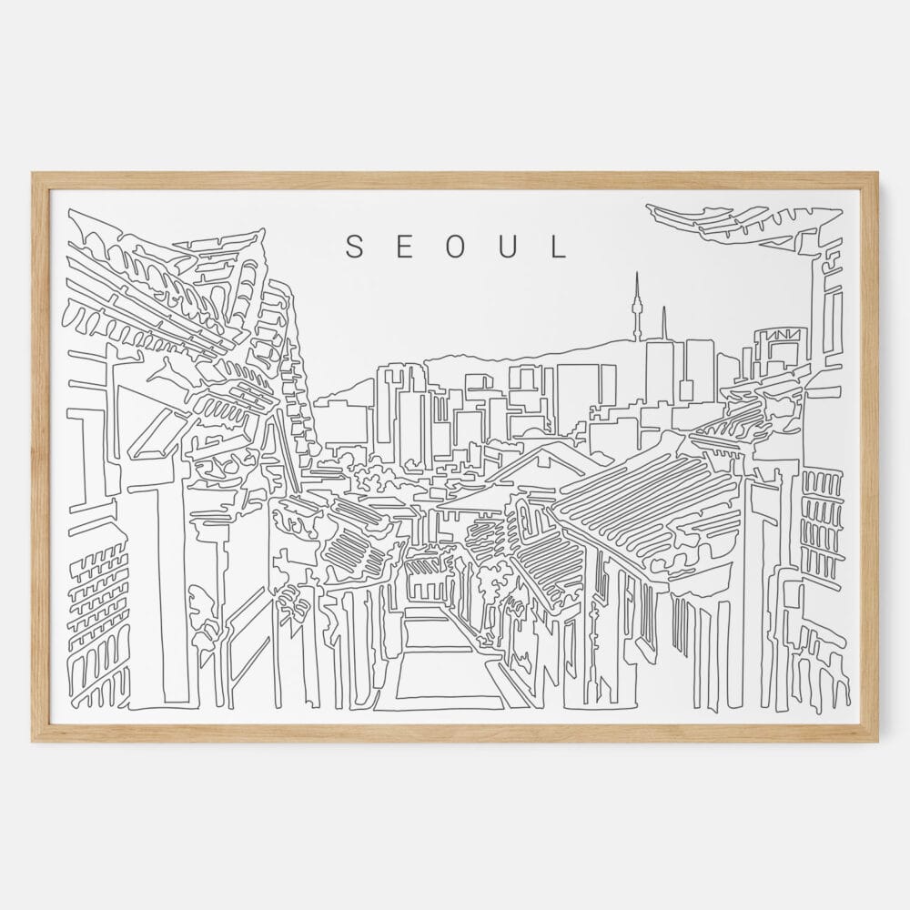Framed Seoul Skyline Art print - Landscape - Main