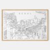 Framed Seoul Skyline Art print - Landscape - Main