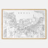 Framed Seoul Skyline Art print - Landscape - Main