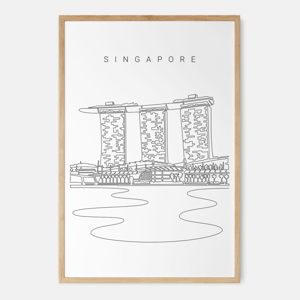 Framed Singapore Marina Bay Sands Art print - Portrait - Main