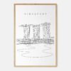 Framed Singapore Marina Bay Sands Art print - Portrait - Main