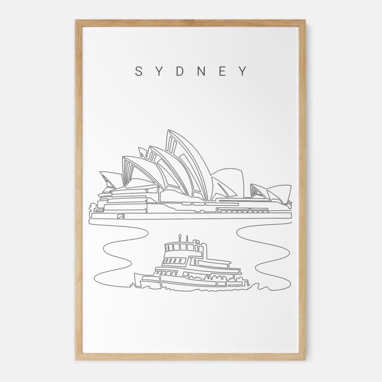 Framed Sydney Opera House Art print Potrait Main