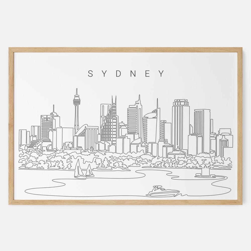 Framed Sydney Skyline Art print - Landscape - Main