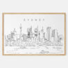 Framed Sydney Skyline Art print - Landscape - Main