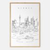 Framed Sydney Skyline Art print - Portrait - Main