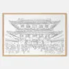 Framed Tokyo Asakusa Temple Art print - Landscape - Main