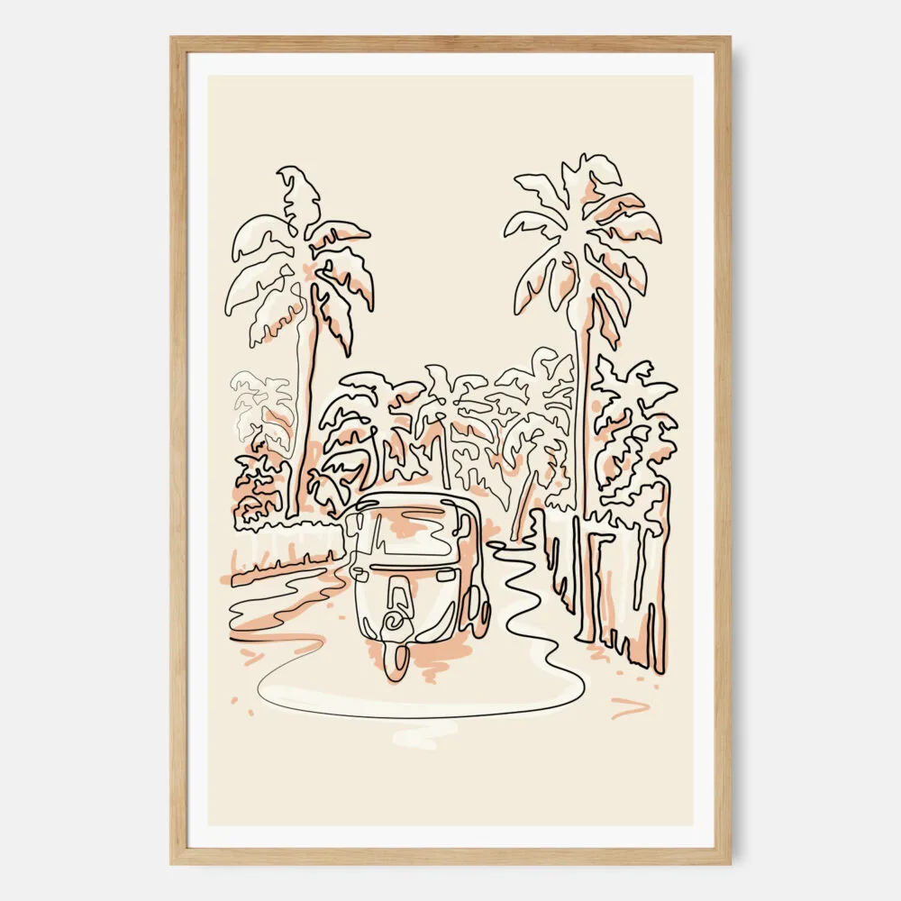 Framed Tuk Tuk Art print - Landscape - Main