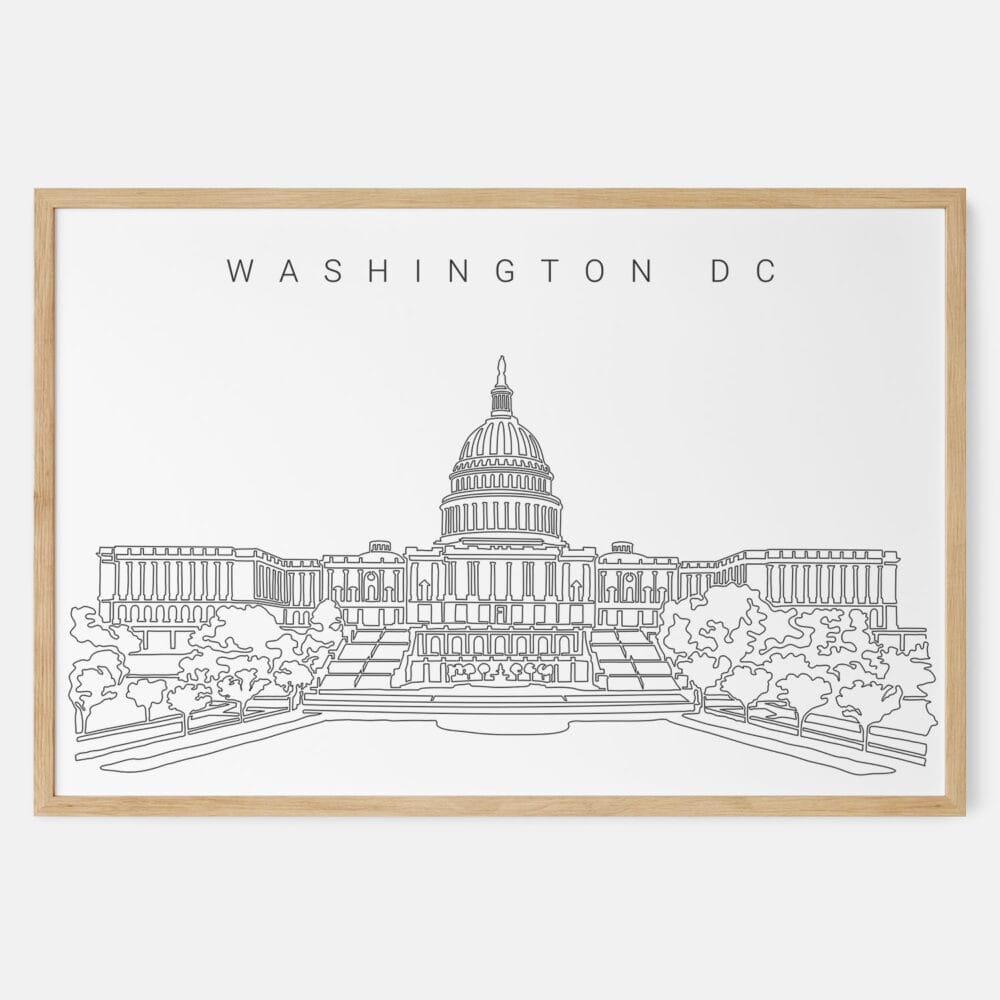 Framed Washington Capitol Art print - Landscape - Main