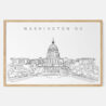 Framed Washington Capitol Art print - Landscape - Main