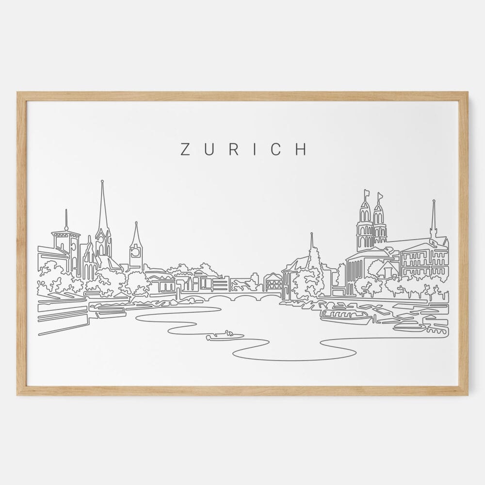 Framed Zurich Art print - Landscape - Main