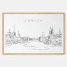 Framed Zurich Art print - Landscape - Main