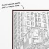 Framed Chicago L Train Canvas Wall Art - One Line Drawing