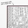 Framed Chicago L Train Canvas Wall Art - One Line Drawing