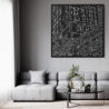 Framed Chicago L Train Canvas Wall Art - Square - Living Room - Dark