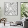 Framed Chicago L Train Canvas Wall Art - Square - Living Room - Light