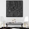 Framed Chicago L Train Canvas Wall Art - Square - Lounge - Dark