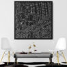 Framed Chicago L Train Canvas Wall Art - Square - Lounge - Dark