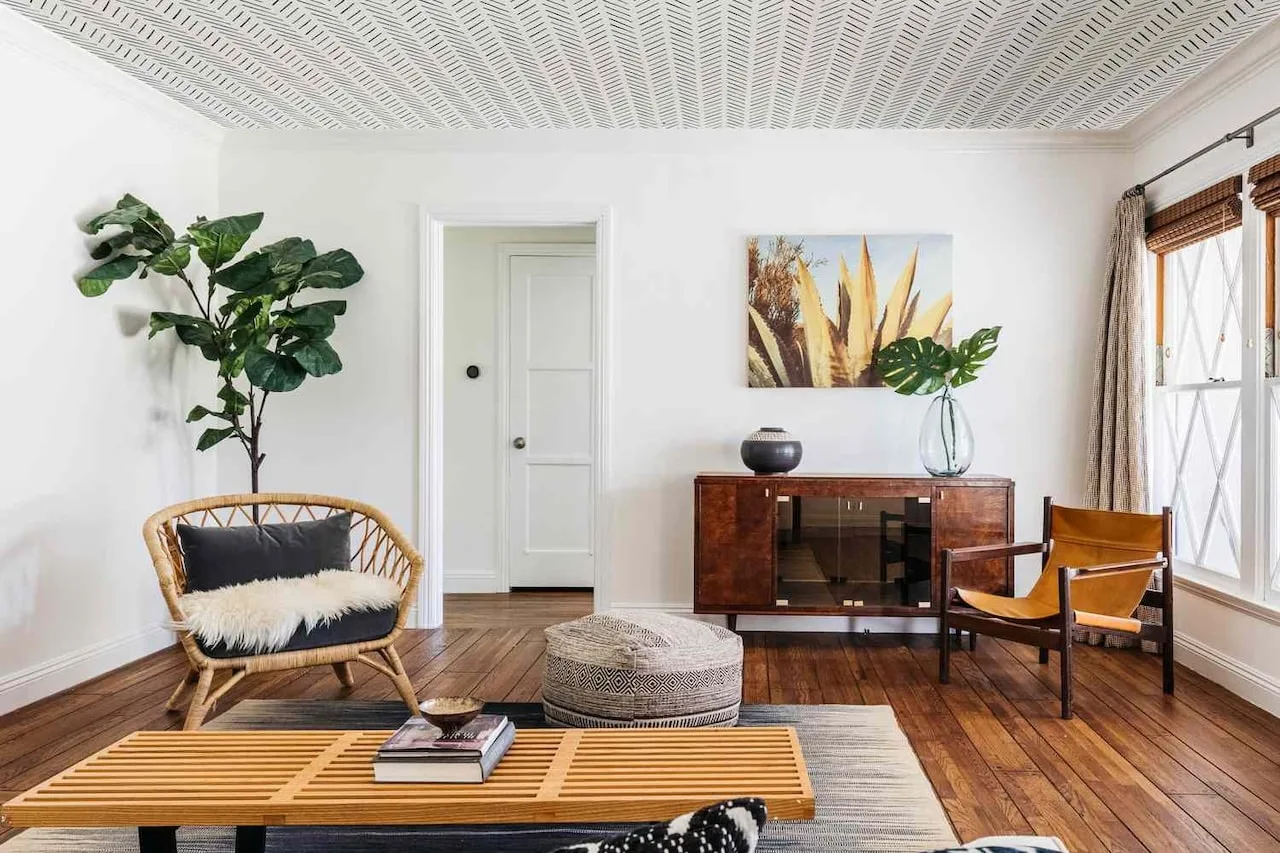 wallpaper accent wall trends minimal modern aesthetic ceiling pattern