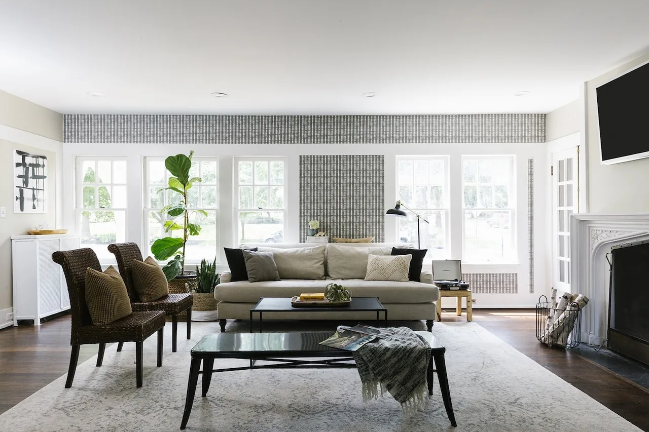 wallpaper accent wall trends modern subtle pattern living room
