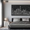 Austin Texas Panorama Canvas Print - Hotel - Dark