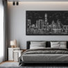 Austin Texas Panorama Canvas Print - Hotel - Dark