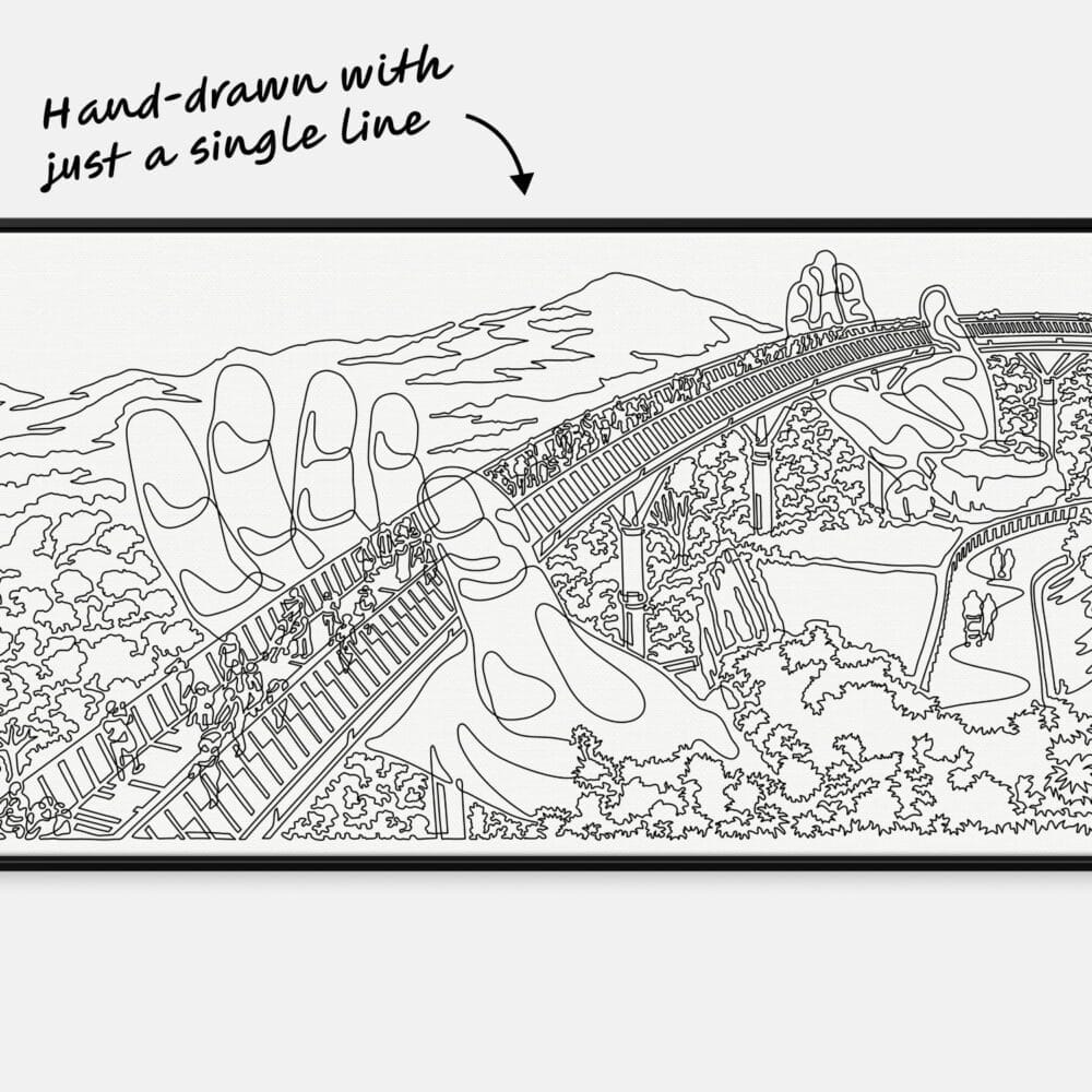 Bana Hills Golden Bridge One Line Art Bana Hills Golden Bridge One Line Art