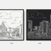 Framed Austin Texas Canvas Wall Art - Pano - Color Selection
